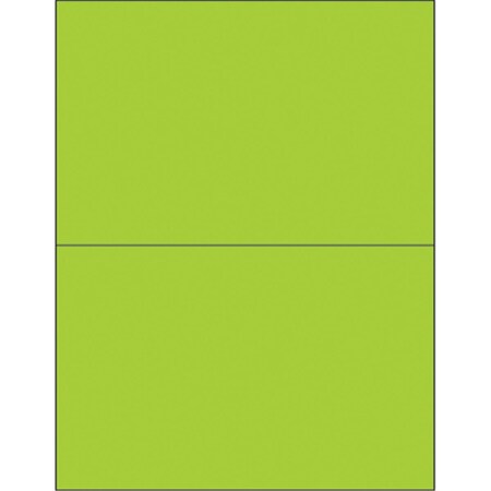 Bondad 8.5 x 5.5 in. Fluorescent Green Removable Rectangle Laser Labels, 200PK BO2822810